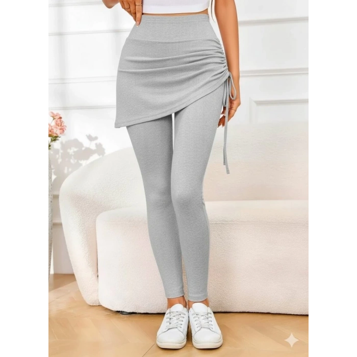 Kadın Yüksek Bel Yandan Büzgülü Alttan Uzun Kaşkorse Tayt Etek