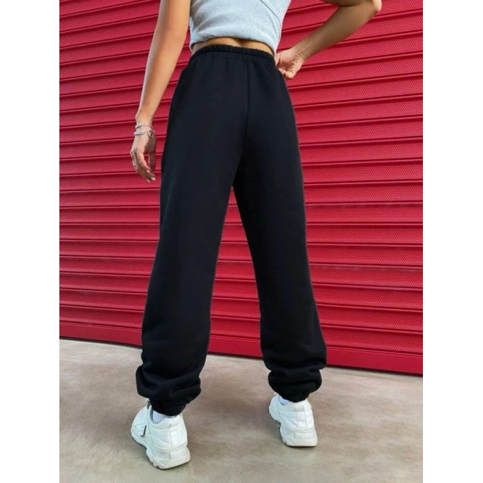 Kadın Yüksek Beli Lastikli Içi Polar 3 Iplik Eşofman Altı