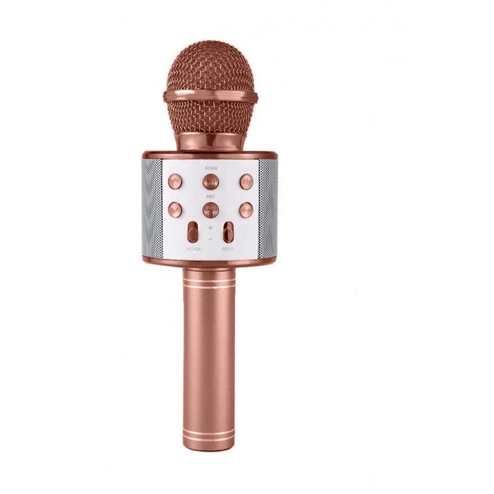 Karaoke Mikrofonlu Hoparlör - Şarjlı -Bluetooth Rose Gold (4940)