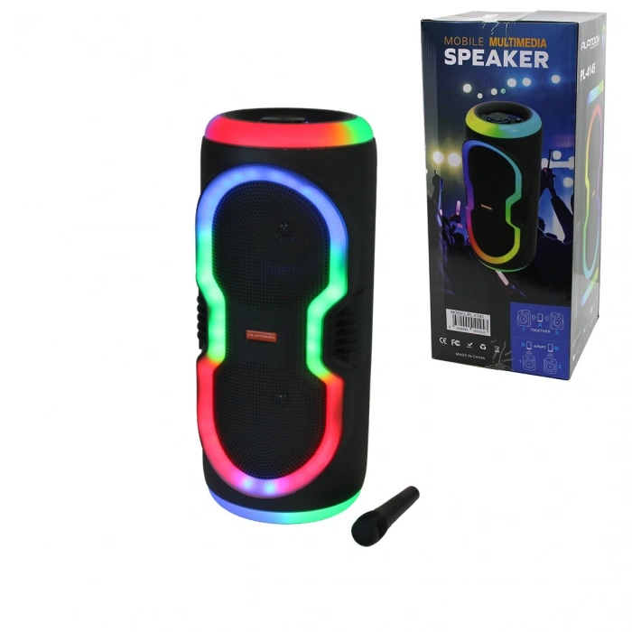 KARAOKE MİKROFONLU WİRELESS HOPARLÖR - SPEAKER IŞIKLI USB ŞARJLI DC 5V - TF - AUX 2X8 INCH PL-4145 (4940)