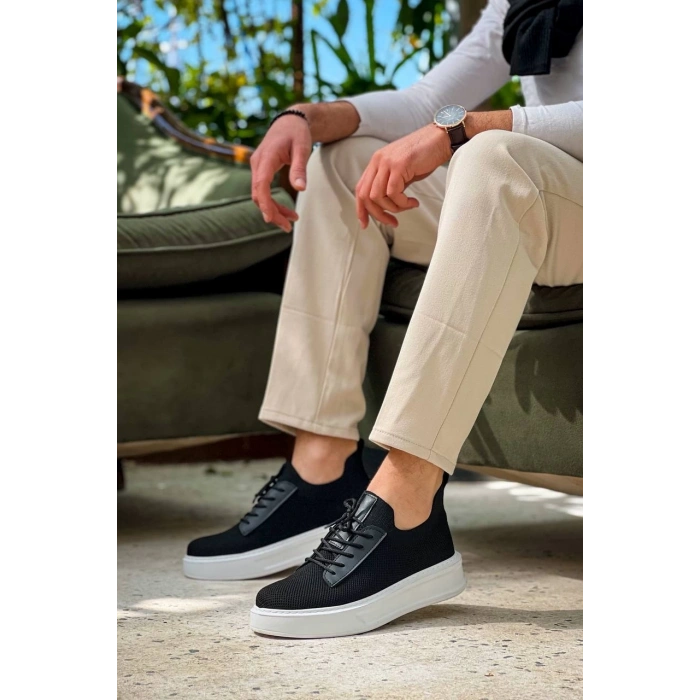 KB-116 Kuback Siyah Triko Bağcıklı  Günlük Erkek Ayakkabı
