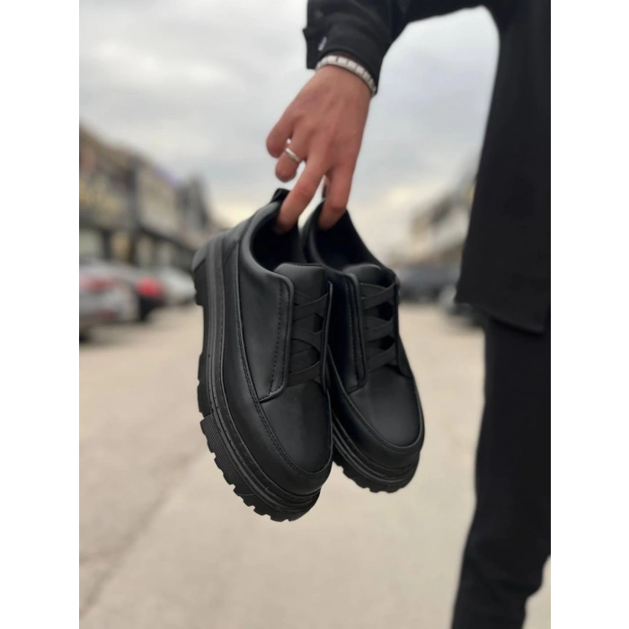 KB-703 Kuback Kömür Cilt Lastikli Günlük Erkek Ayakkabı