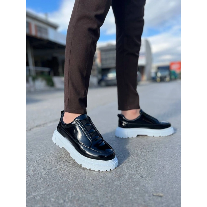 KB-703 Kuback Siyah Rugan Lastikli Günlük Erkek Ayakkabı