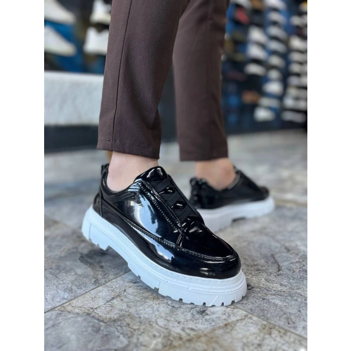 KB-703 Kuback Siyah Rugan Lastikli Günlük Erkek Ayakkabı