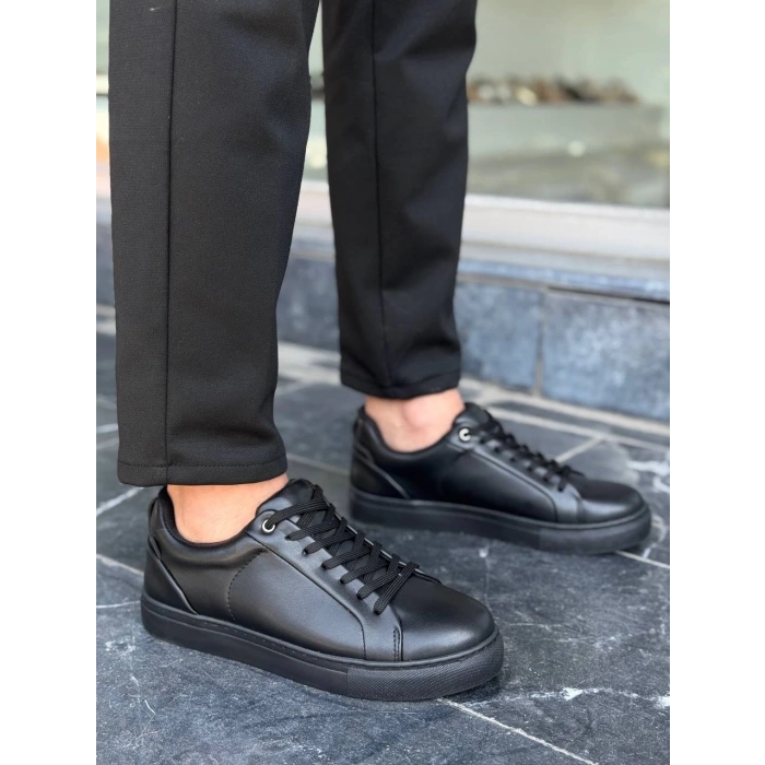 KB-BX1  Kuback Siyah Cilt Yüksek Siyah Taban Günlük Erkek Ayakkabı