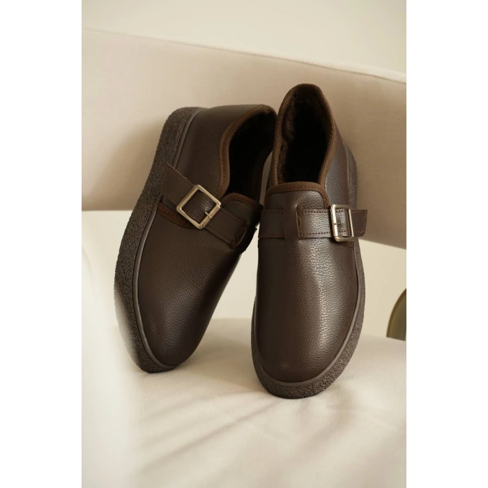 KB-KX1 Kuback Kahve Cilt Kürklü Günlük Erkek Ayakkabı