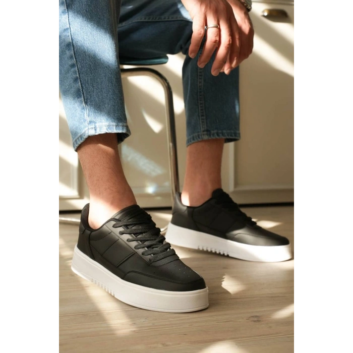 KB-N2 Kuback Siyah Cilt Bağcıklı Günlük Erkek Ayakkabı