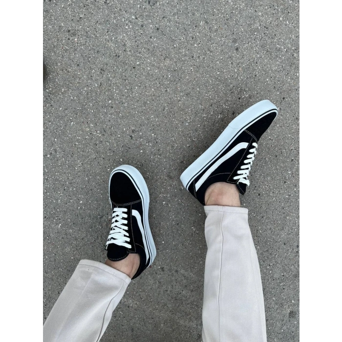 KB-V1 Kuback Siyah Beyaz Detaylı Günlük Erkek Ayakkabı