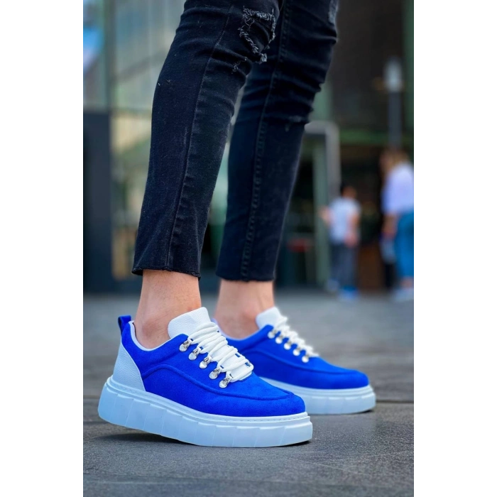 KB-X10 Kuback Sax Süet Beyaz Yüksek Taban Günlük Spor Ayakkabı