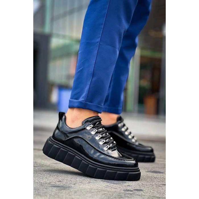 KB-X10 Kuback Siyah Rugan Siyah Yüksek Taban Günlük Spor Ayakkabı