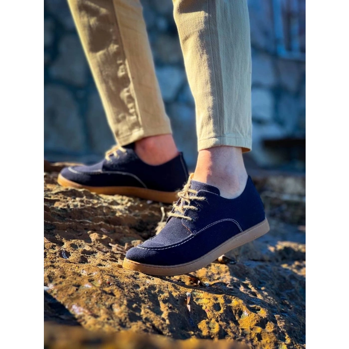 KB-X5 Kuback Lacivert  Süet Bağcıklı  Günlük Erkek Ayakkabı