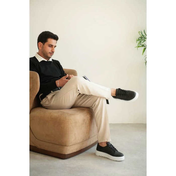 KB-X516 Kuback Siyah Cilt Günlük Erkek Ayakkabı