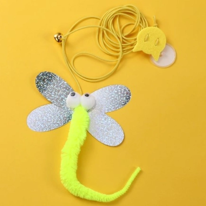 Kelebek Model Elastik Kendinden Yapışkanlı Kedi Oyun Oltası (4940)