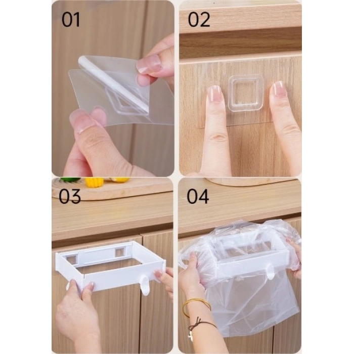 Kendinden Yapışkanlı Katlanabilir Çöp Poşeti Tutucu Aparat (4940)