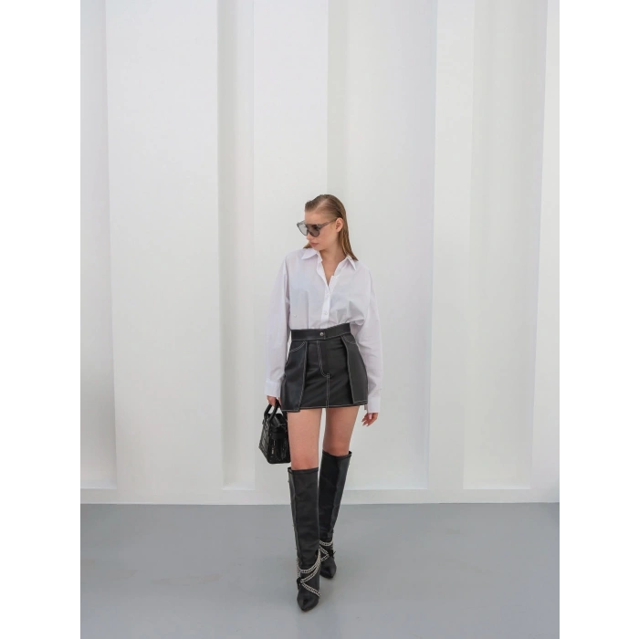 Kontrast deri etek siyah w260015