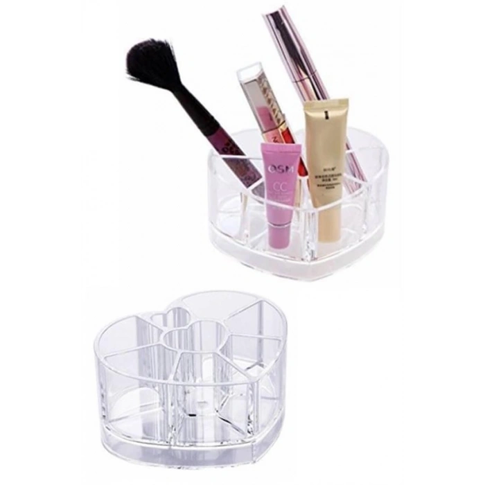 Kozmetik Makyaj Malzemesi Düzenleyici Kalpli Akrilik Organizer (4940)