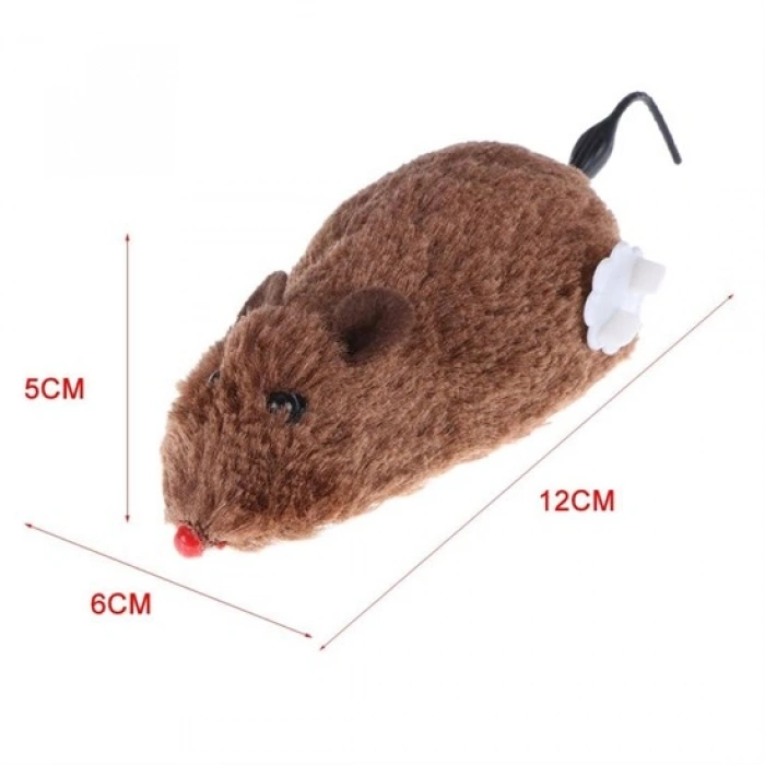 Kurmalı Kedi Eğitim Oyuncağı Tüylü Peluş Fare Yakalama İnteraktif Sevimli Eğlenceli Oyuncak (4940)