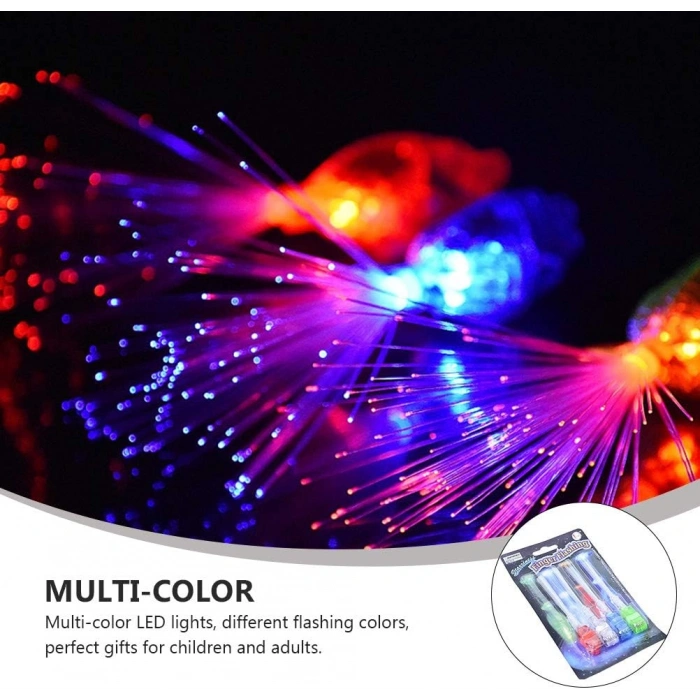 Led Işıklı Renkli Püsküllü Parmak Işığı 4 Renk 4 Adet (4940)