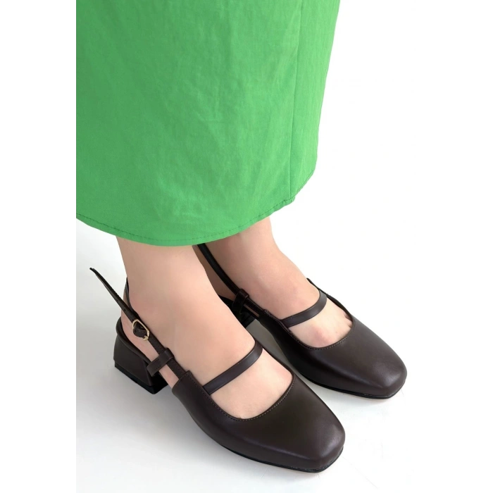 Liva Kahverengi Cilt Topuklu Ayakkabı