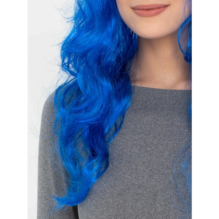 Mavi Renk Uzun Dalgalı Parti Peruğu (4940)