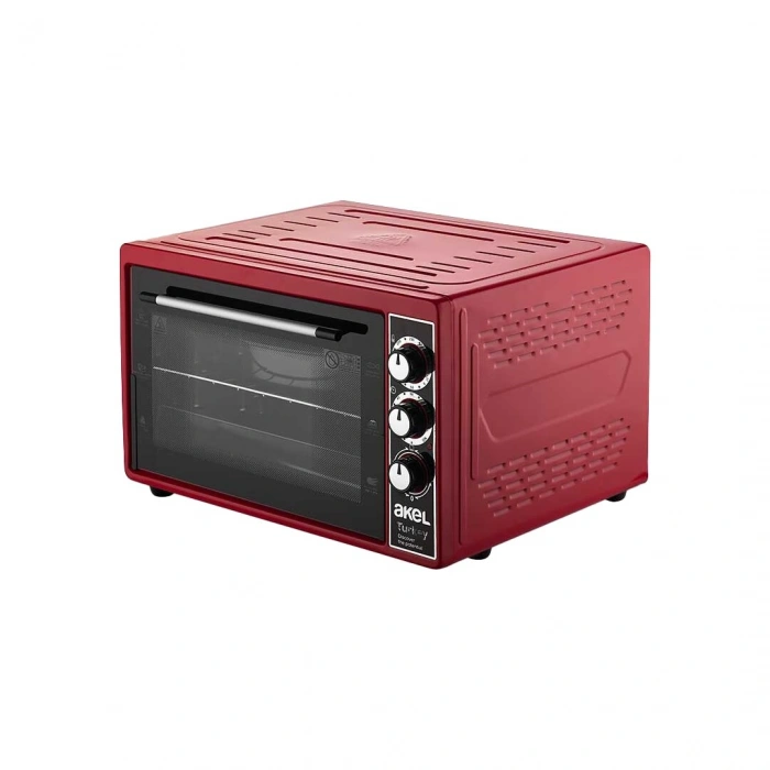 MİDİ FIRIN KARE 38LT AYARLANABİLİR TERMOSTAT = 50–320°C - SAATLİ = 0 - 90 DK ZİL 3 KADEME HIZ AYAR EMAYE TEPSİ (4940)