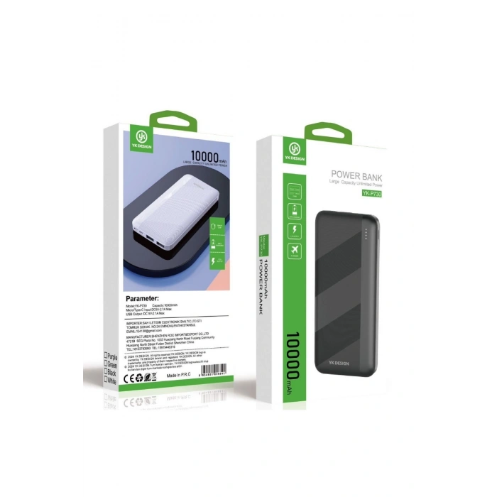 Mikro Type-C USB Hızlı Şarj Edebilen 10000 mAh Powerbank (4940)