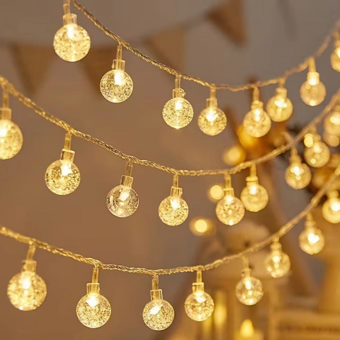 Mini Boncuk Detaylı 3.5 Metre USB LED Işık – 20 LED’li Dekoratif Ortam Aydınlatması (4940)