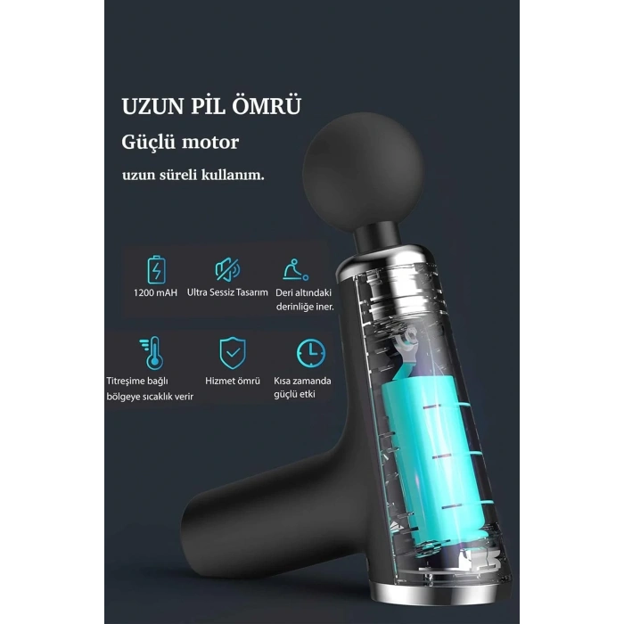 Mini Profesyonel Şarjlı Masaj Aleti 4 Başlıklı KH-800 (4940)