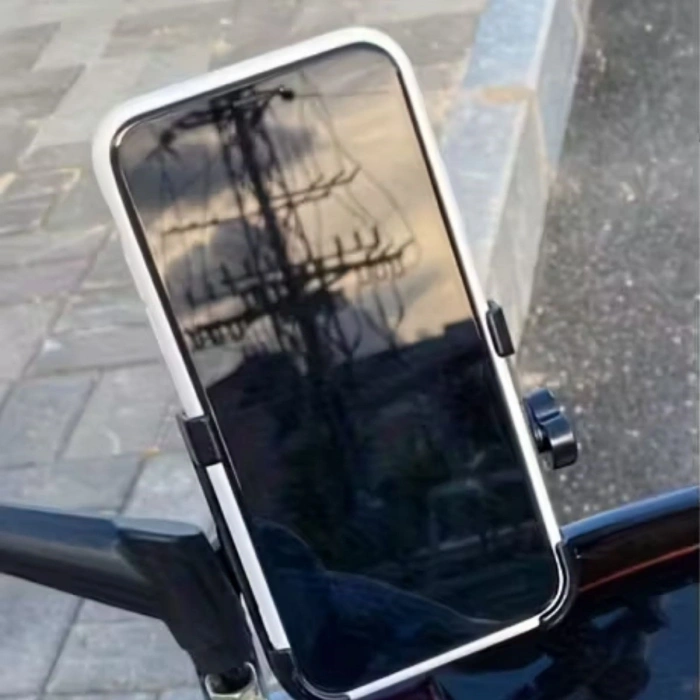 Motosiklet Gidon Telefon Tutucu–360° Döner, Kaymaz Sabitleme Sistemli, Sarsıntı Önleyici Telefon Tutucu Aparat (4940)
