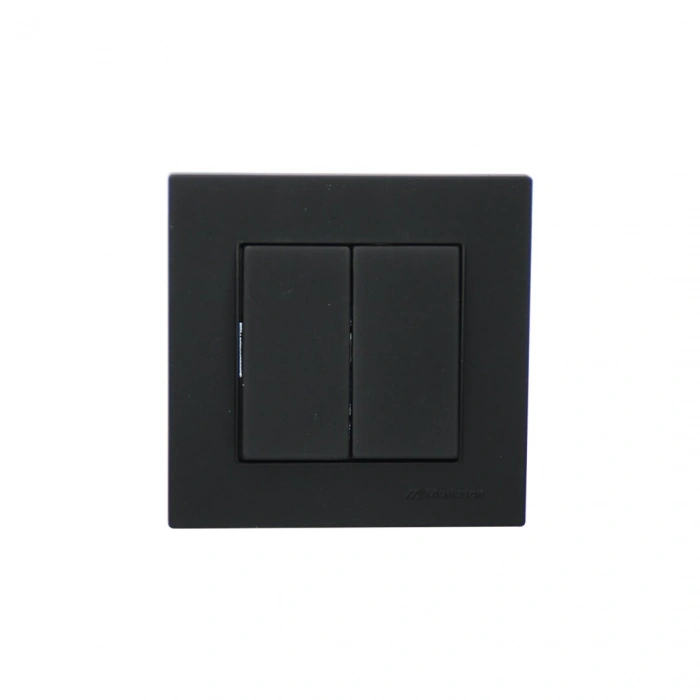 MUTLUSAN RİTA-2220 402 0284 POŞETLİ SİYAH - KOMÜTATÖR - 2Lİ ANAHTAR PRİZ VİDALI - ÇERÇEVELİ (4940)