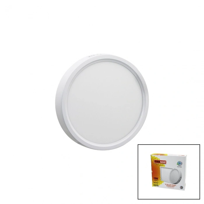 NİSALUCE EPL-18SÜ 18W BEYAZ METAL KASA SIVA ÜSTÜ YUVARLAK LED SLİM PANEL 1260LM BEYAZ=6500K 30.000 SAAT ÖMÜR (4940)