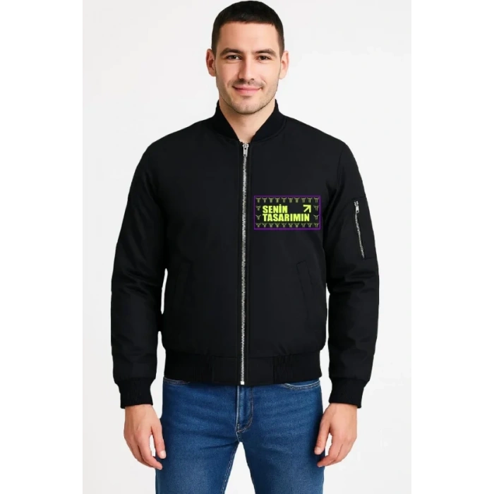 Ön Bomber Ceket - Siyah