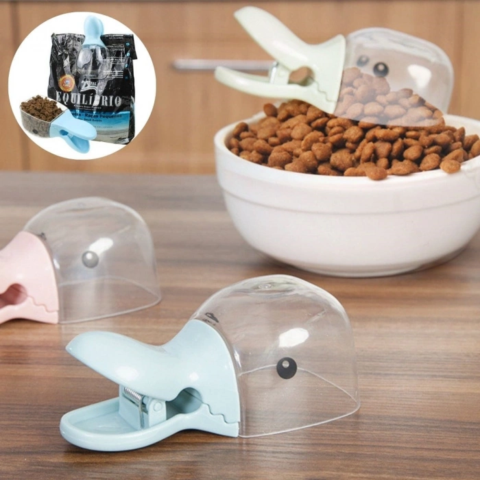 Ördek Tasarımlı Mandallı Tazelik Koruyan Ölçekli Kuru Mama Kaşığı Mama Ölçeği (4940)