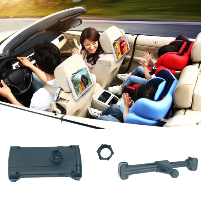 Oto Koltuk Arkası Telefon Tablet Tutucu Ayarlanabilir 360 Derece Dönebilen Pratik Stand (4940)