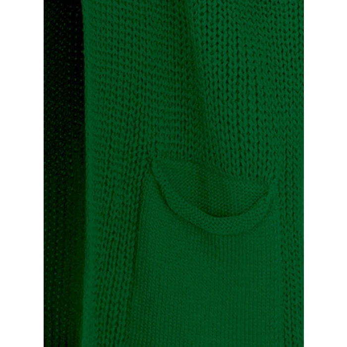 Oversize Kalıp Cepli Salaş Triko Hırka