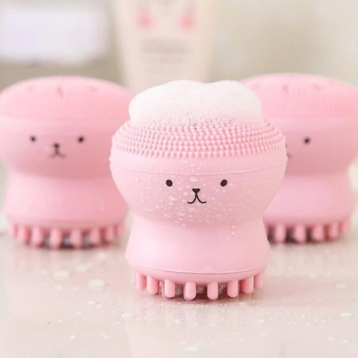 Peeling Etkili Mini El Yüz Cilt Temizleme Fırçası Silikon Temizlenmesi Kolay Siyah Nokta Giderici (4940)