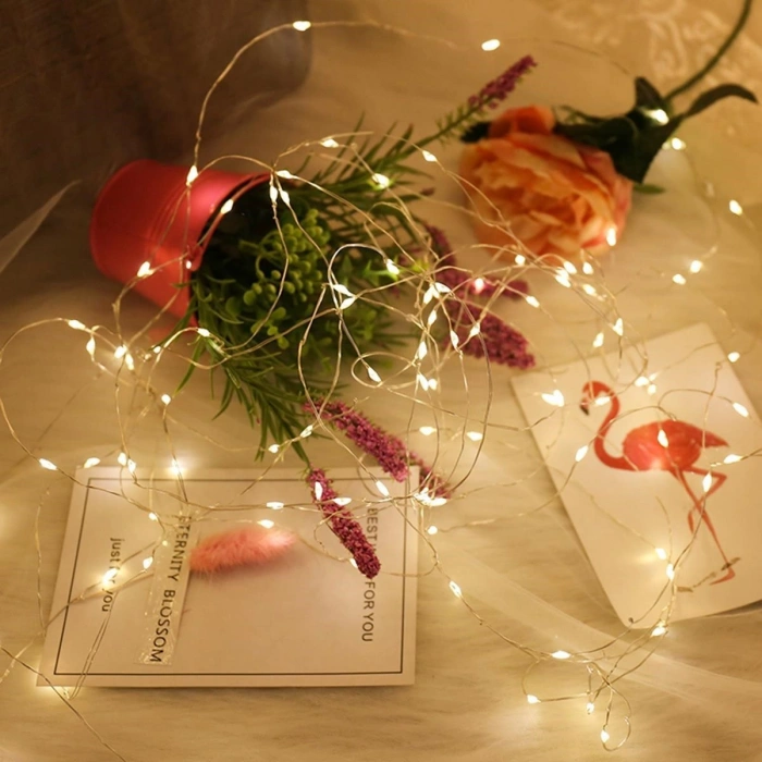 Peri Led Işık 10 Metre (Sarı) Pilli Aydınlatma Şerit Led Saçak Spot Süsleme (4940)