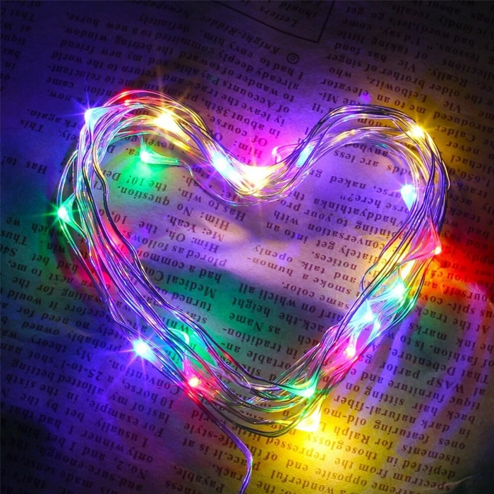 Pilli Renkli Peri Led Işık Dekoratif Aydınlatma 5 Metre RGB Led (4940)