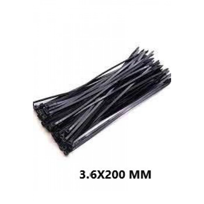 PLASTİK ÇIRT KELEPÇE 100 PARÇA SİYAH 3.6X200MM. (4940)