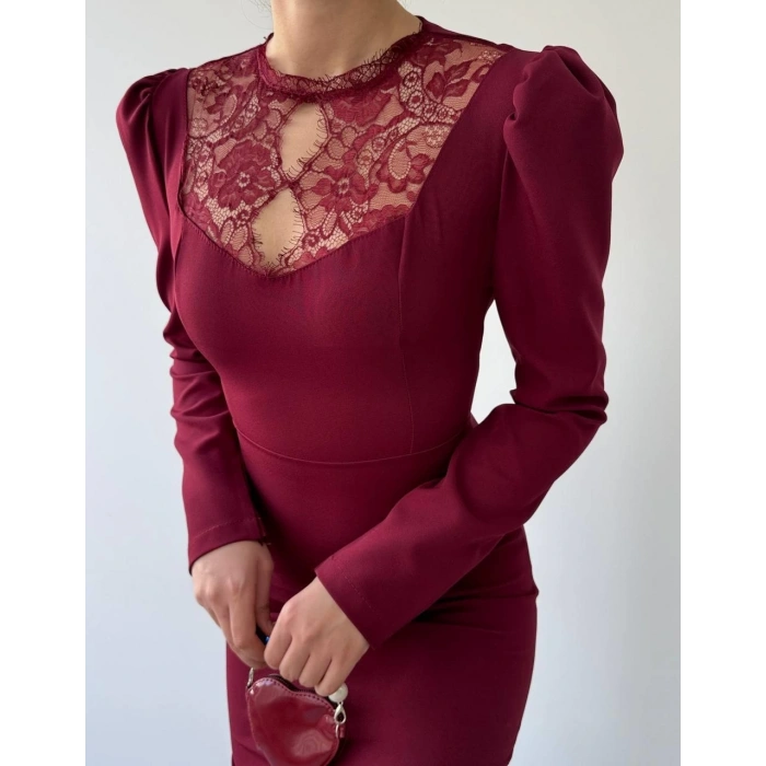 Port Dantel Detay Elbise