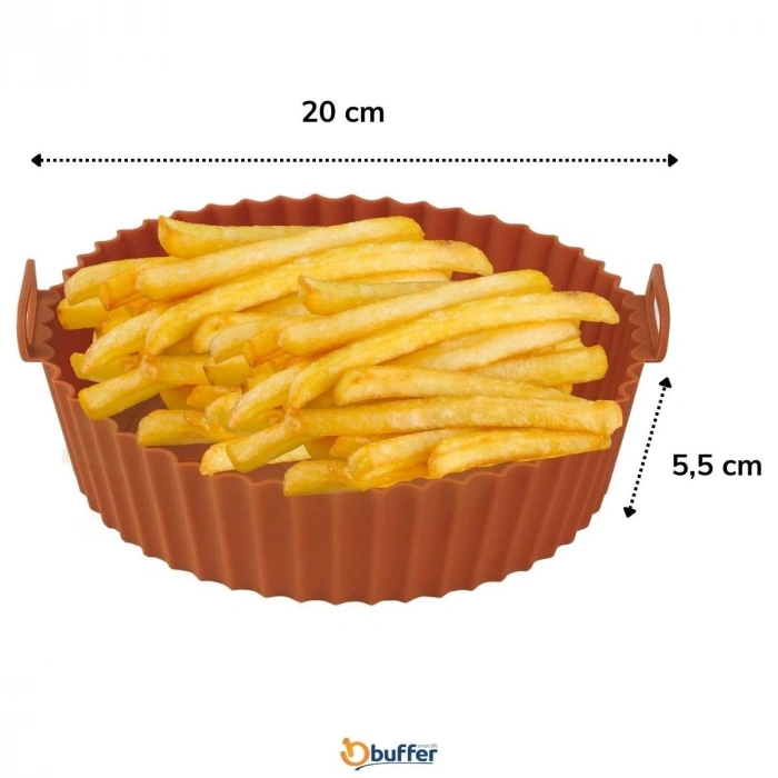Renkli Isıya Dayanıklı Yıkanılabilir Silikon Fırın Ve Airfryer Yuvarlak Model Pişirme Matı 20 Cm (4940)