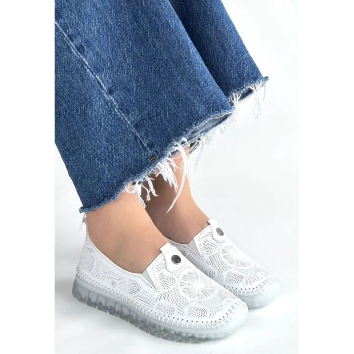 Rinna Beyaz Deri Spor Ayakkabı