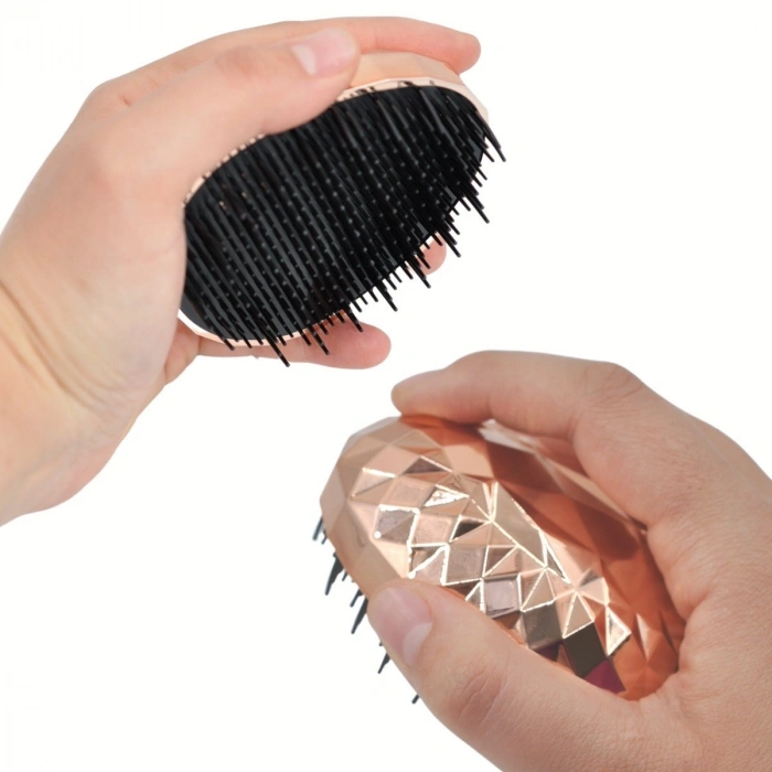 Rose Gold Saç Düzleştirici Tarak Geniş Aralıklı Her Saç Tipine Uygun Fırçalı Saç Düzleştirici (4940)