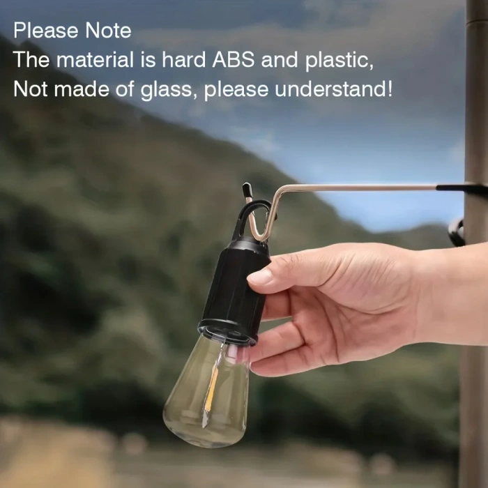 Rustik Taşınabilir Şarjlı Tasarruflu Ampul 10W Led Lamba Type-c Şarj Askılı Asma Aydınlatma T020 (4940)