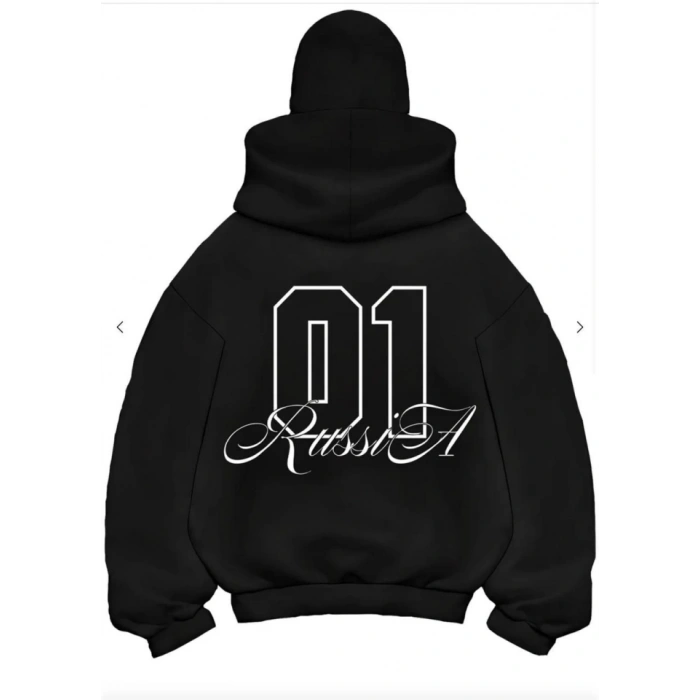 Samuray Ninja Çift Kapşonlu ZIP Fermuarlı Kanguru Çepli Tam Fermuarlı Hoodie ön Ve Arka Baskılı Maske Detaylı Swetshirt - Siyah