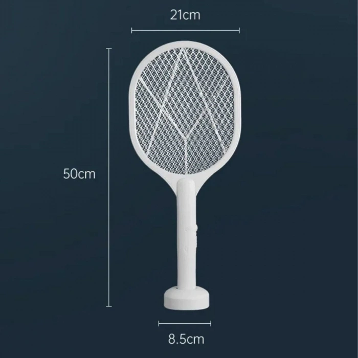 Şarjlı Sinek Öldürücü Masaüstü Standlı,Mor Işık Sinek Kovucu Raket 5w (4940)