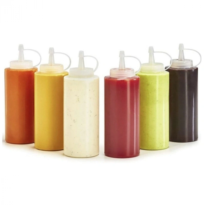 Şeffaf Kapaklı Sızdırmaz Yağlık Sosluk Şişesi Plastik Yağdanlık 400 ml. AP-9028 (4940)