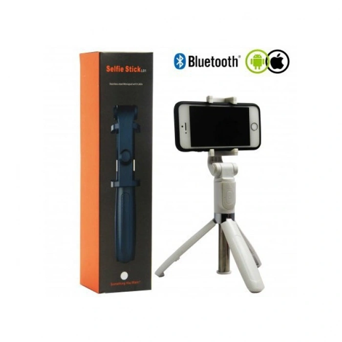 Selfie Stick L01 Bluetooth Kumandalı Selfie Çubuğu Tripod Monopod (4940)