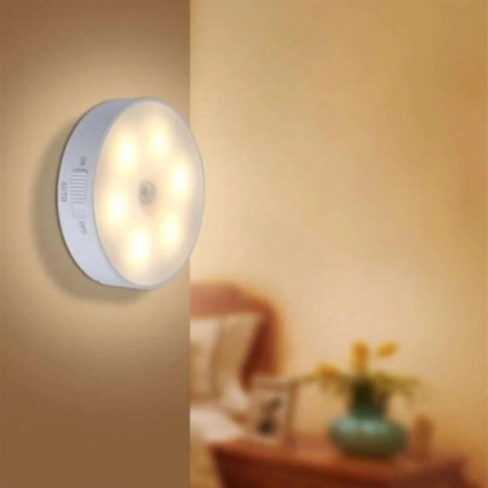 Sensörlü Mıknatıslı Yapışkanlı - Çekmece - Dolap Köşe Aydınlatıcı Kablosuz Şarjlı Led Spot Mutfak Lamba (4940)