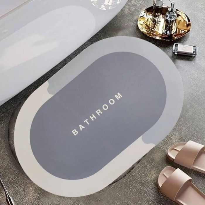 Sihirli Süper Su Emici Kaymaz Tabanlı Oval Paspas 40*60 cm (4940)